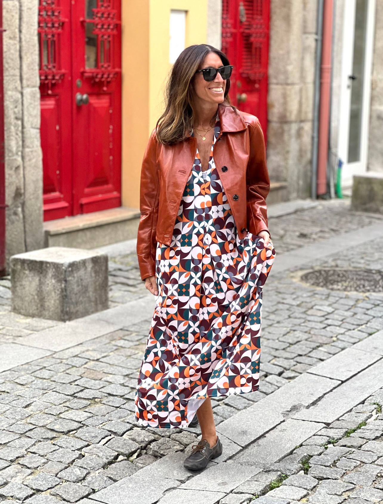 Vestido em malha estampada