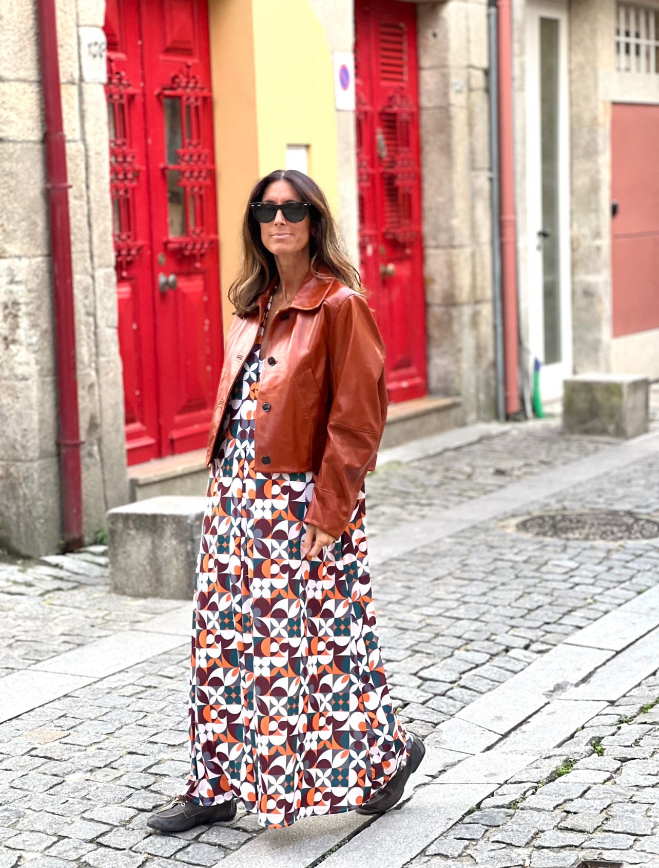 Vestido em malha estampada