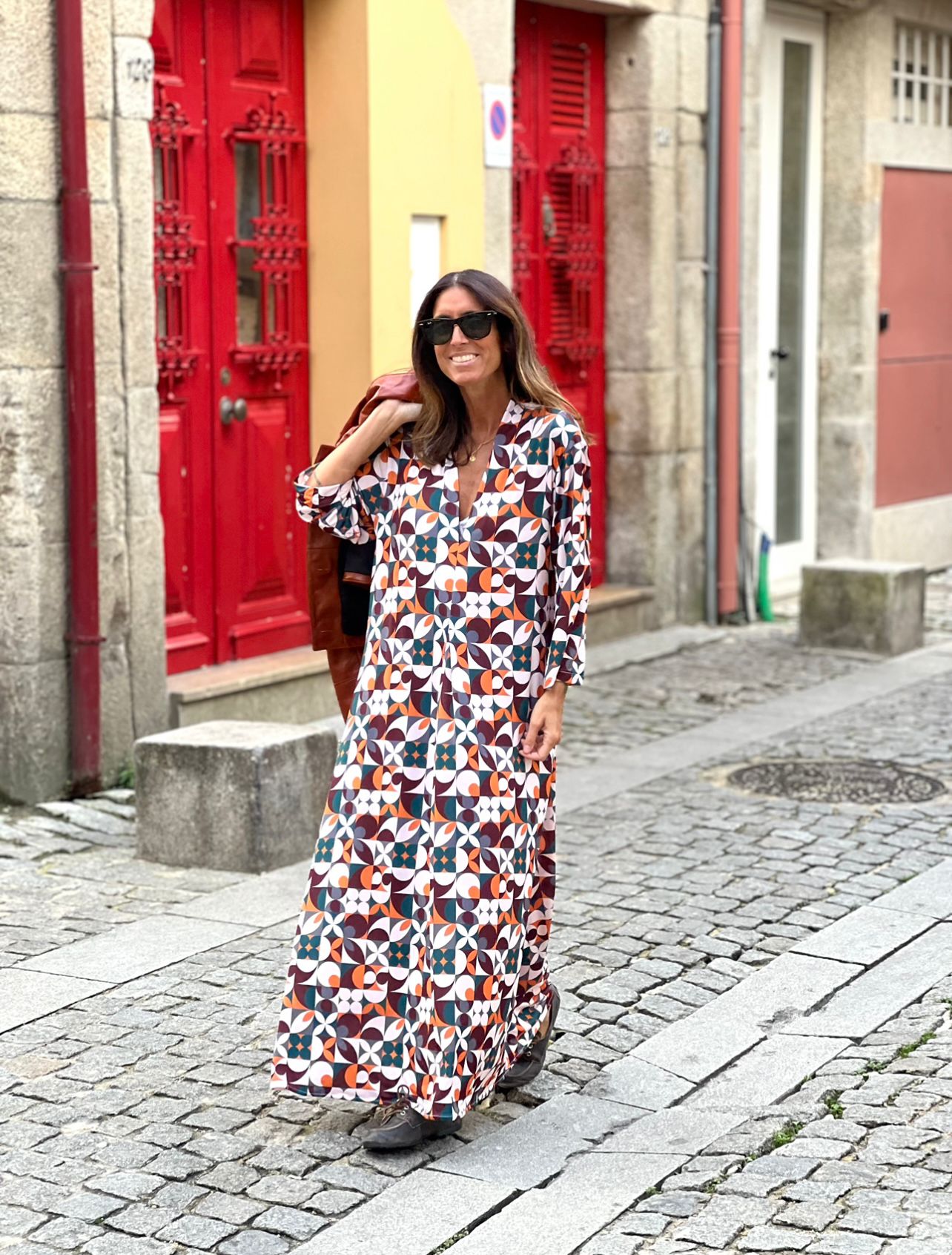 Vestido em malha estampada