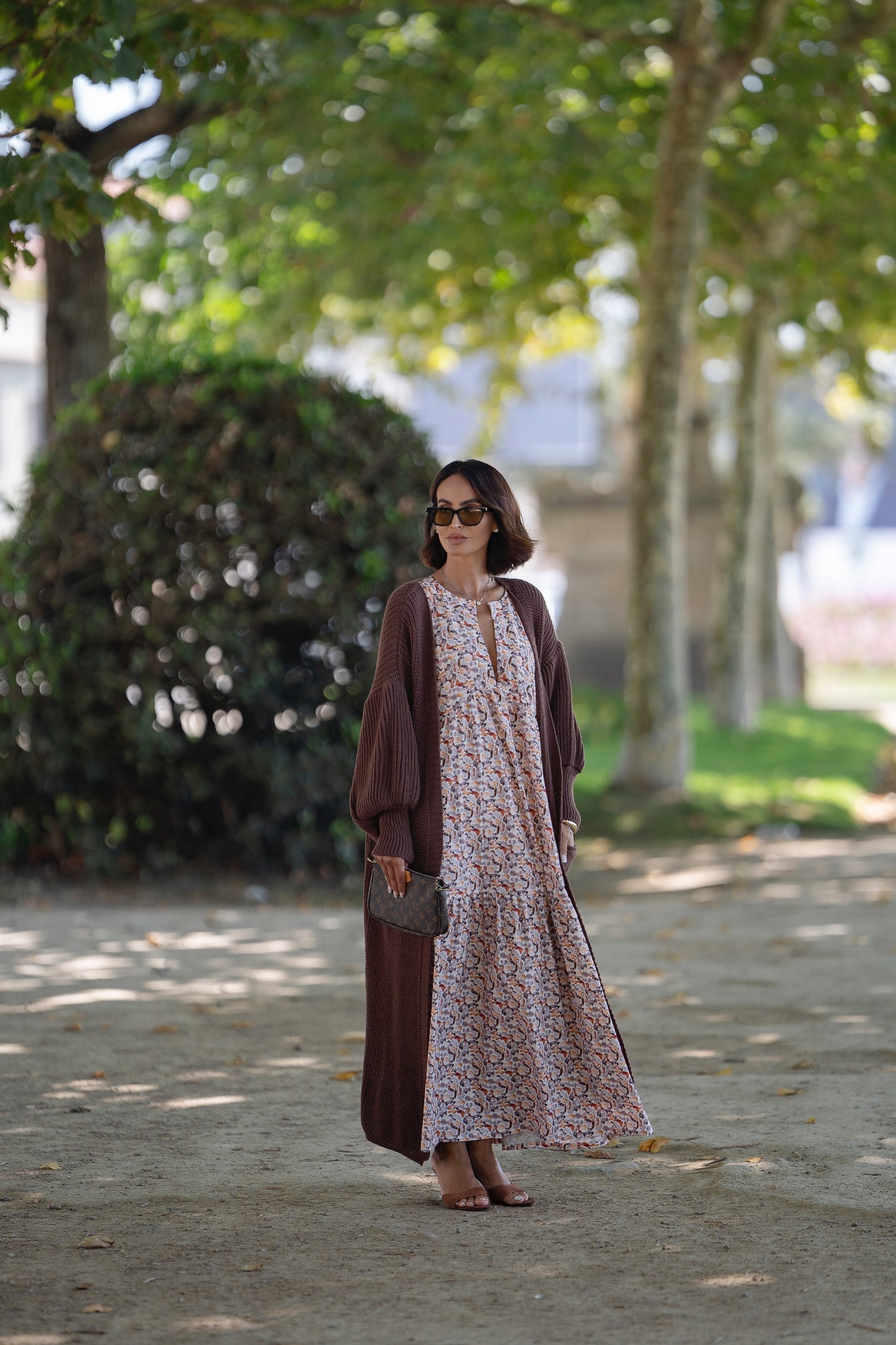 Vestido comprido com folho