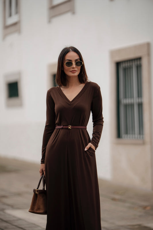 Long knitted jumpsuit