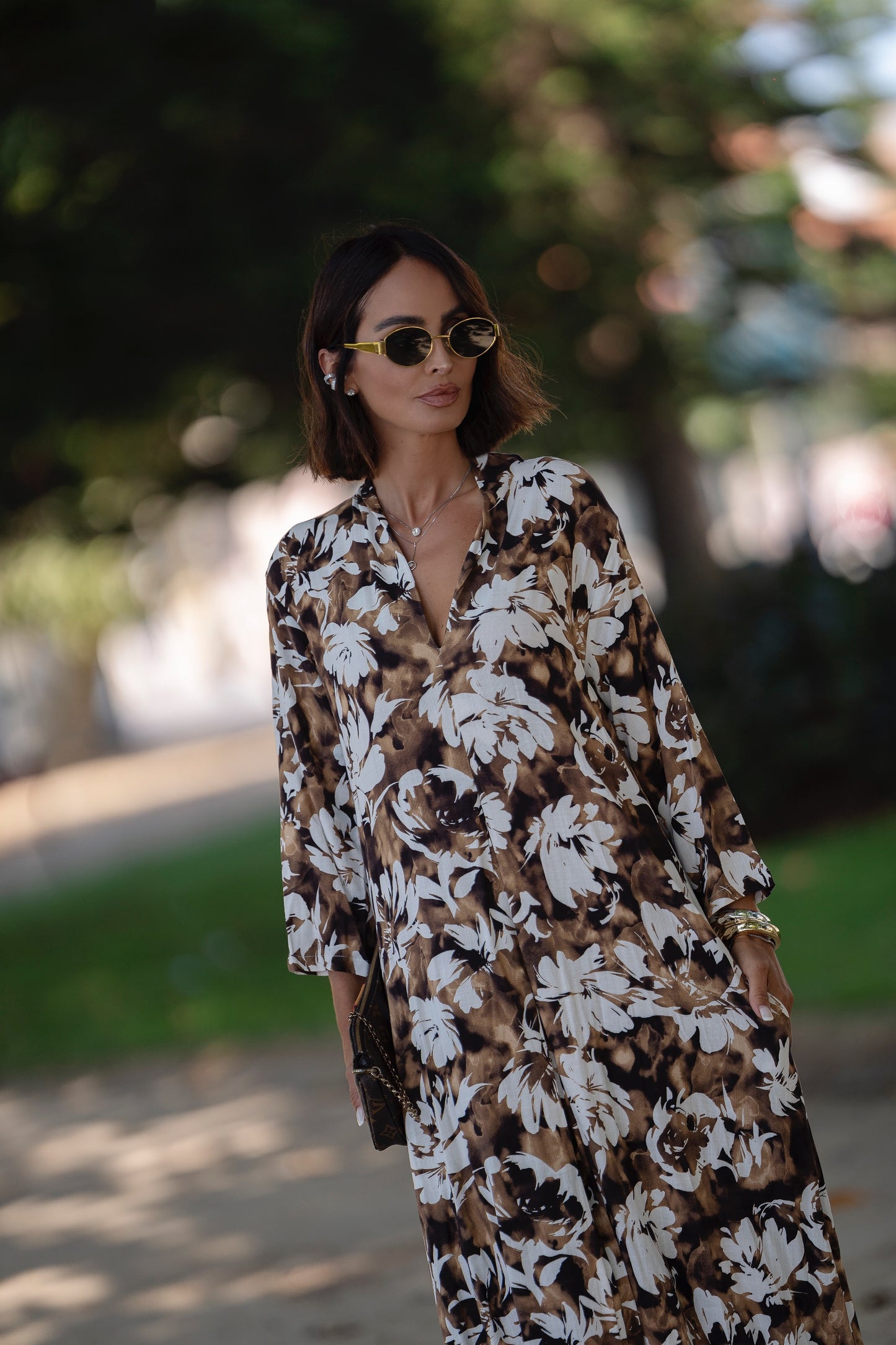 Vestido comprido estampado