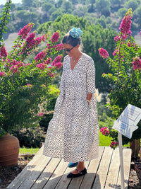 Long dress with polka dot print