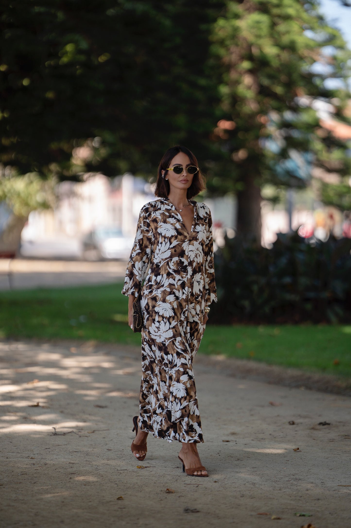 Vestido comprido estampado