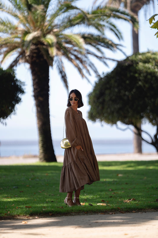 Vestido largo marrón