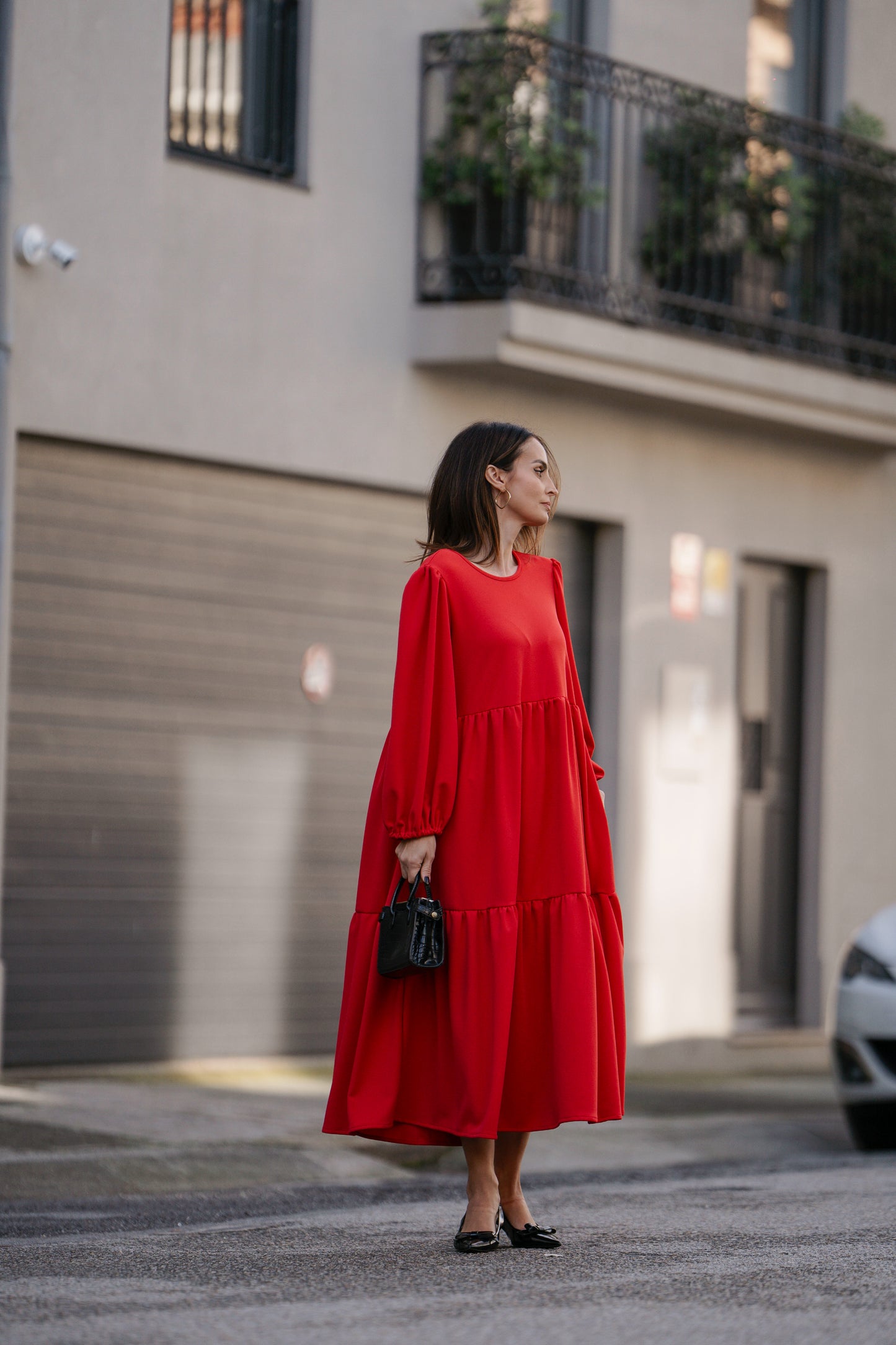 Long dress with ruffles