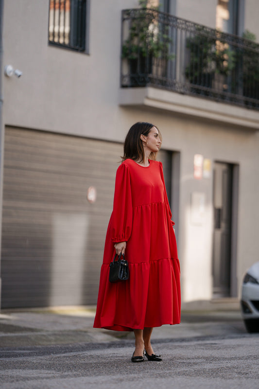 Long dress with ruffles