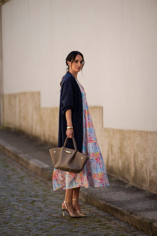 Casaco comprido em malha