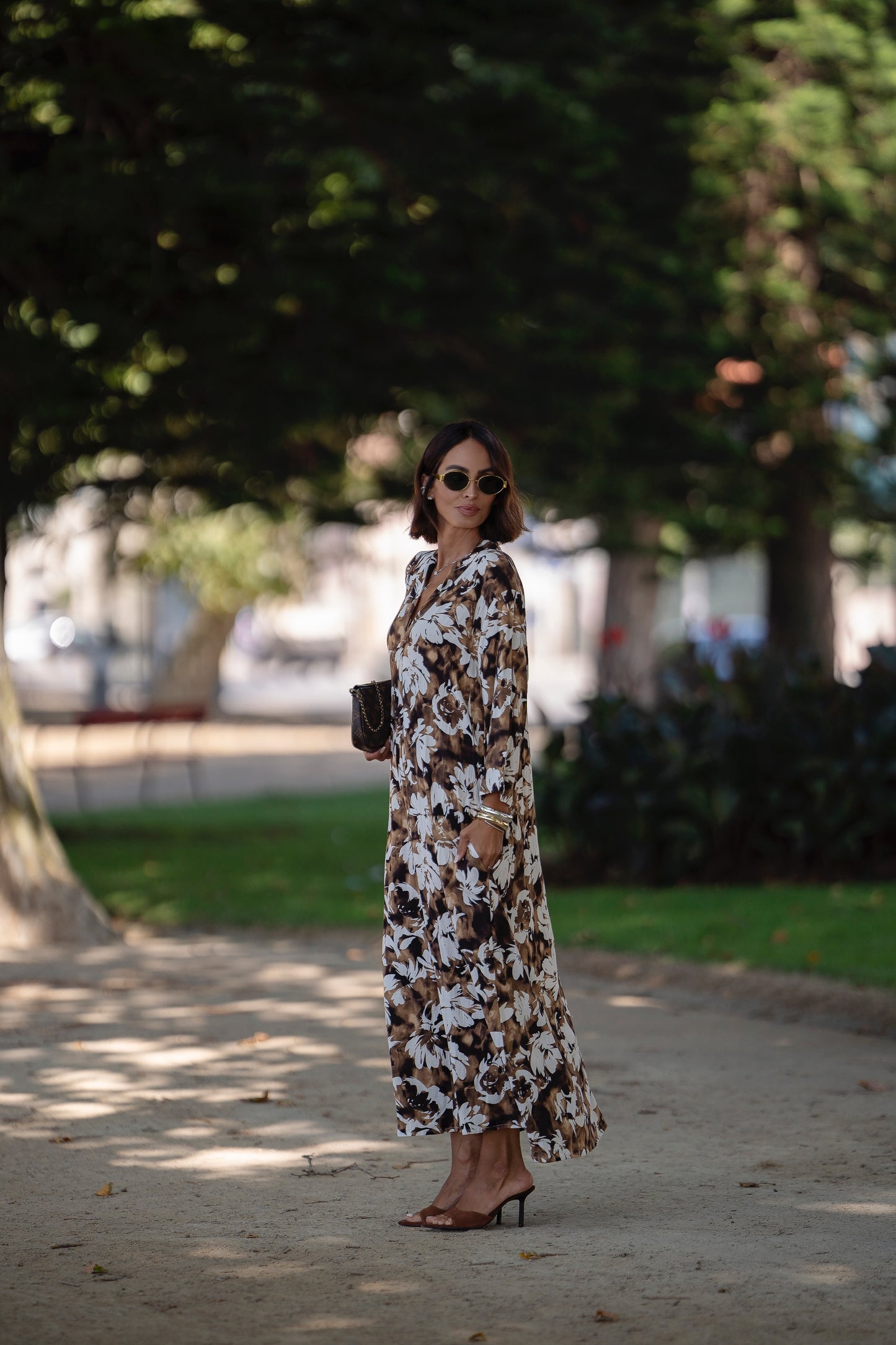 Vestido comprido estampado