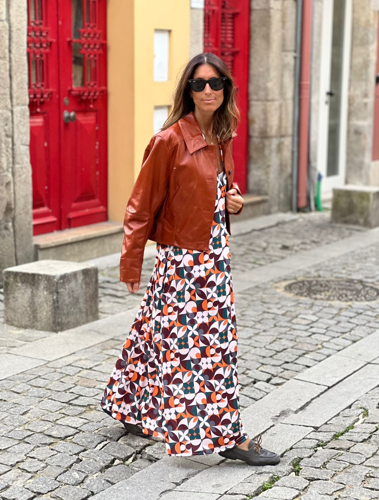 Vestido em malha estampada