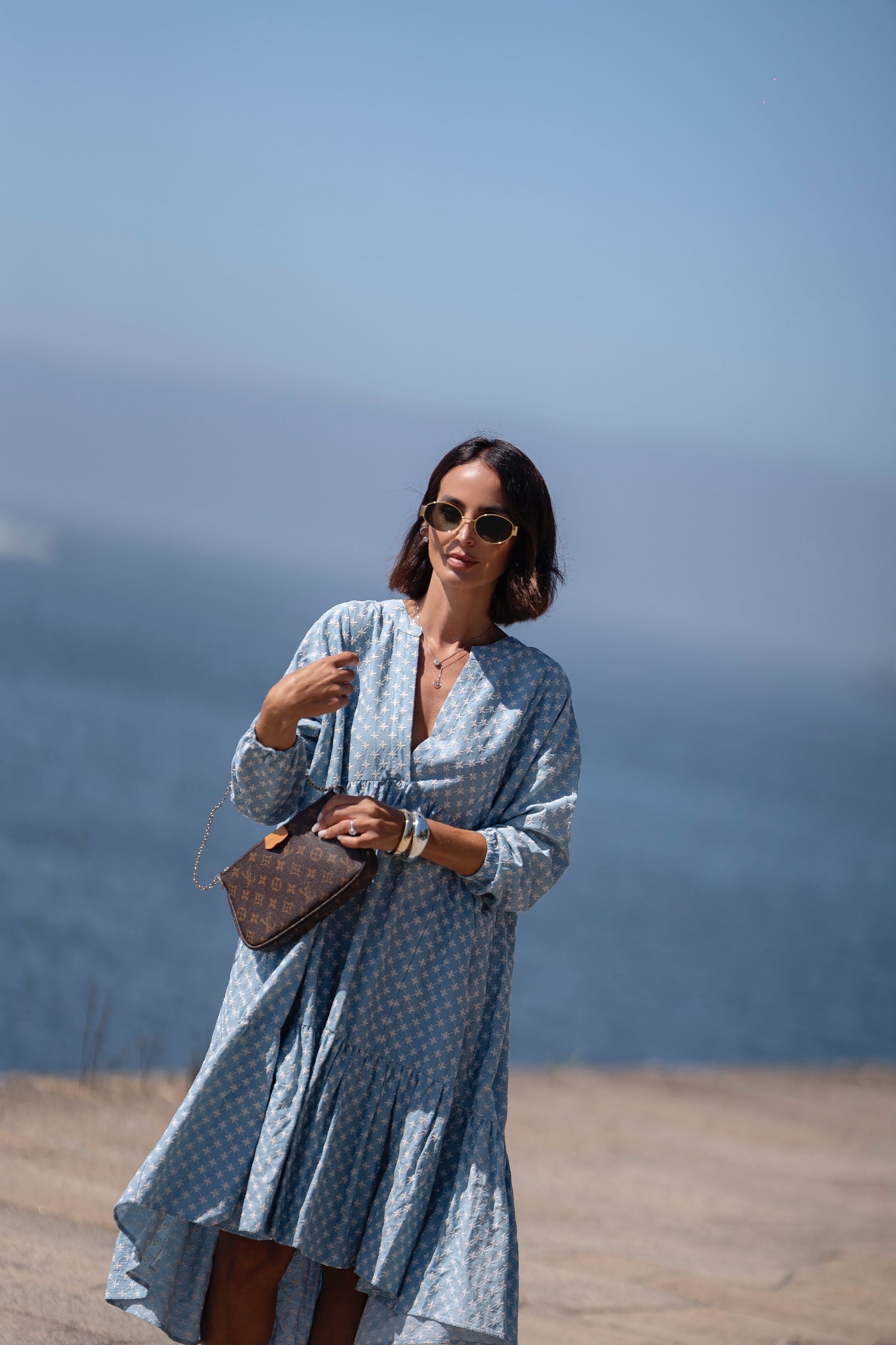 Vestido asimétrico denim