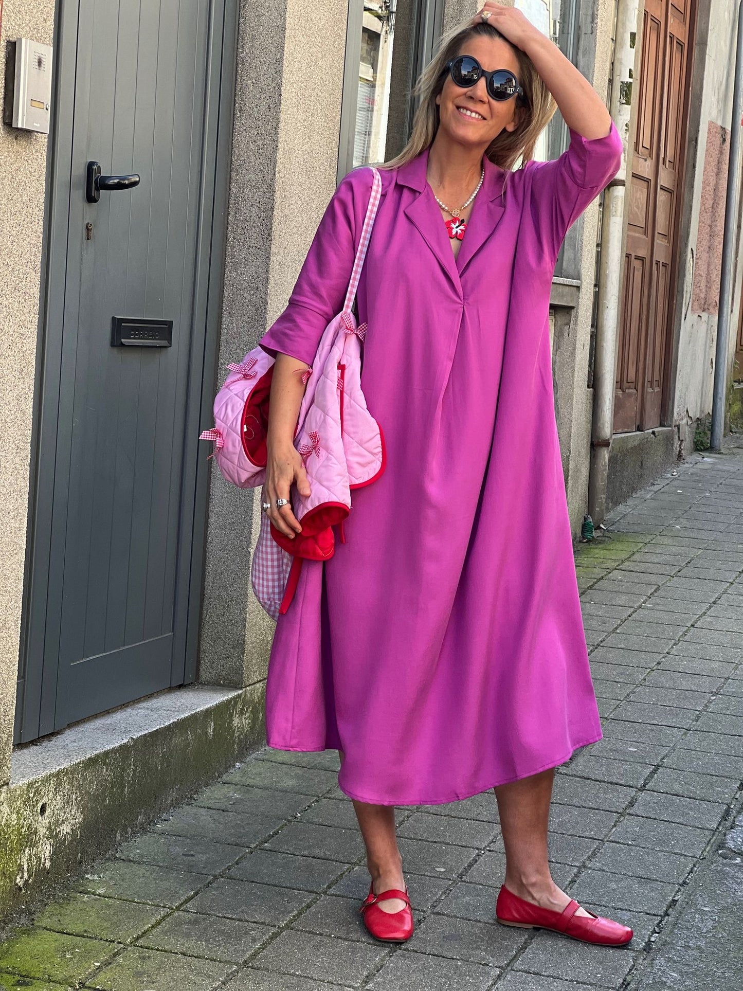 Vestido midi em viscose