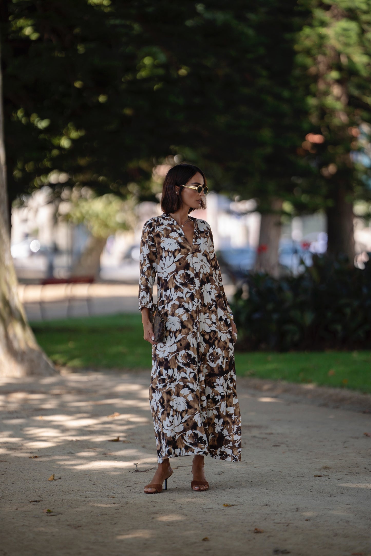 Vestido comprido estampado