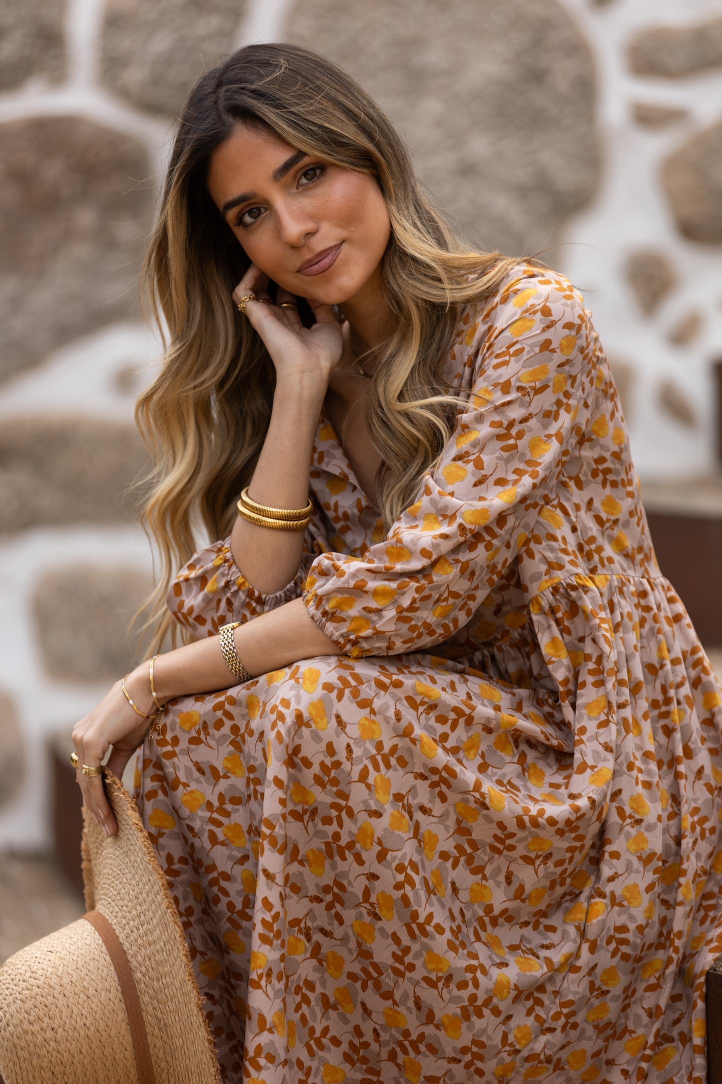 Robe longue imprimée