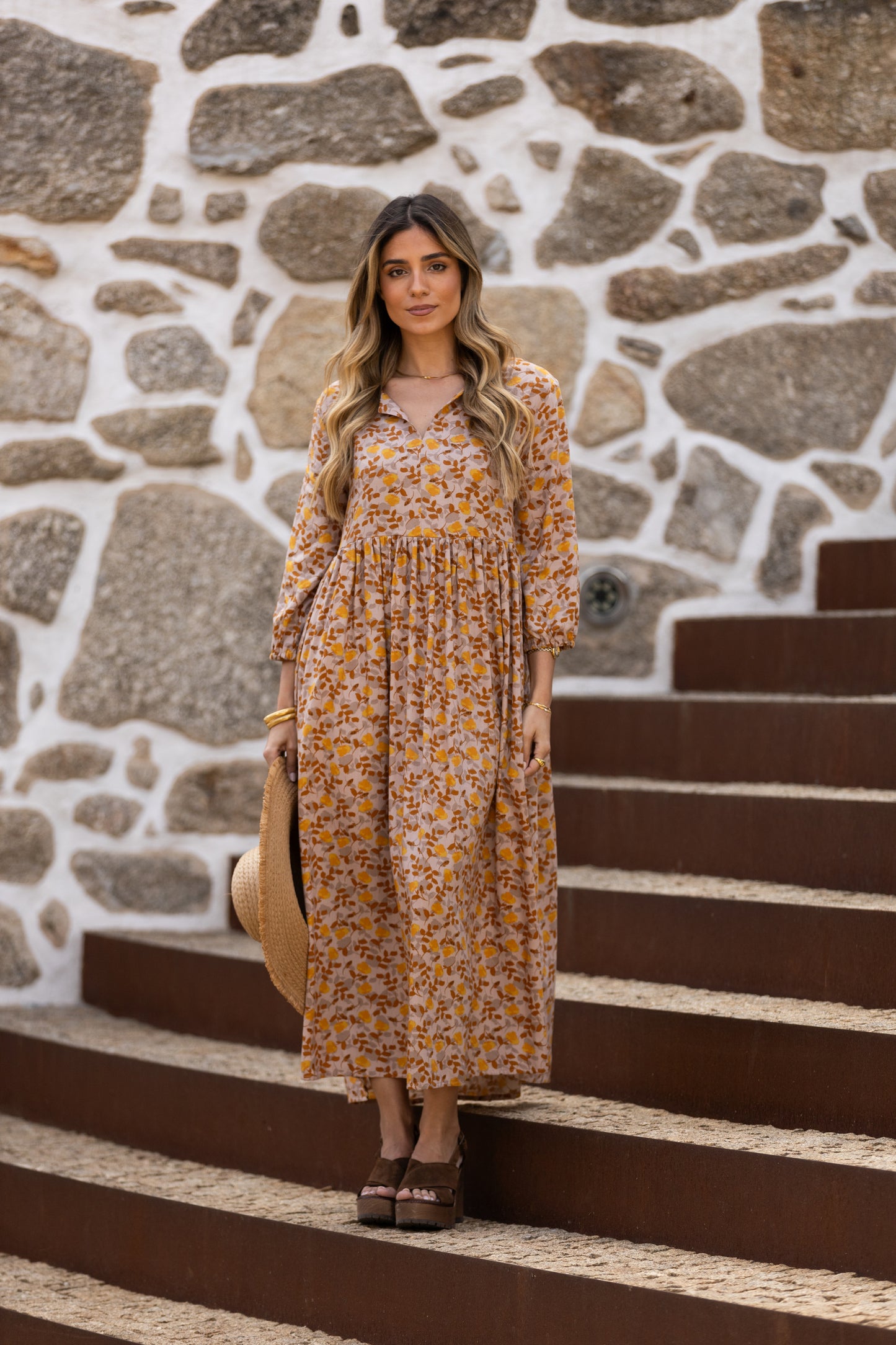 Robe longue imprimée