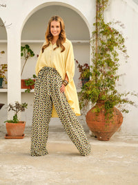 Printed wide-leg pants