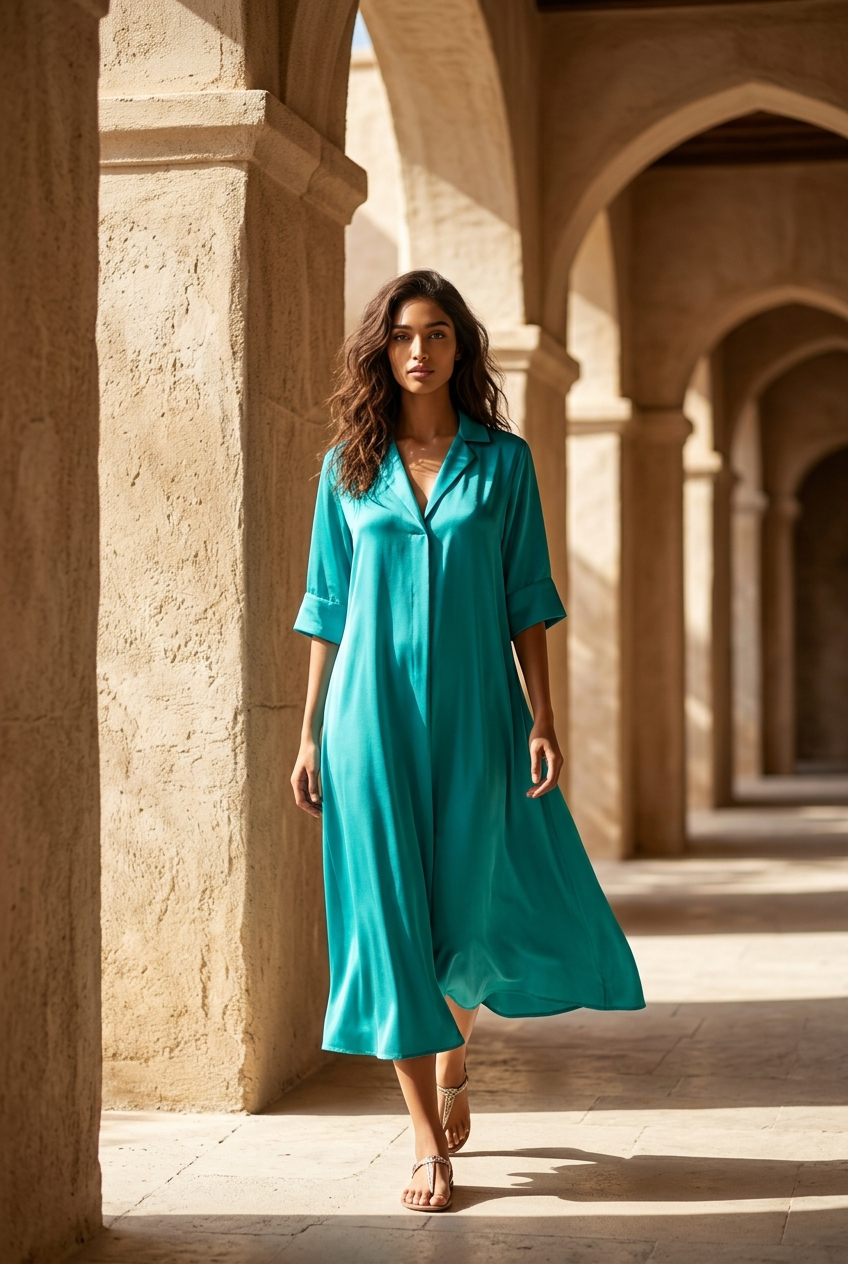 Vestido midi em viscose