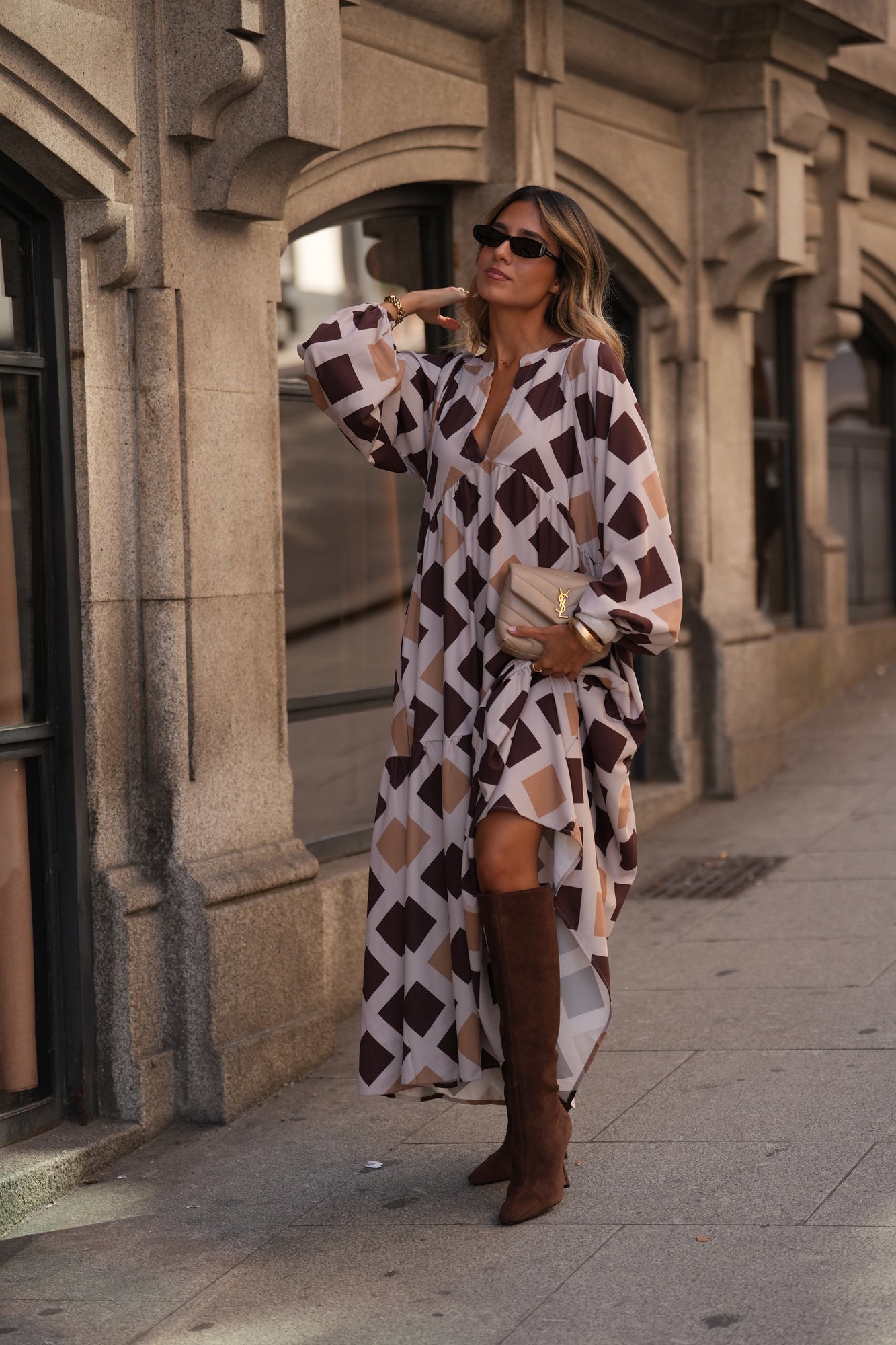Robe longue imprimée