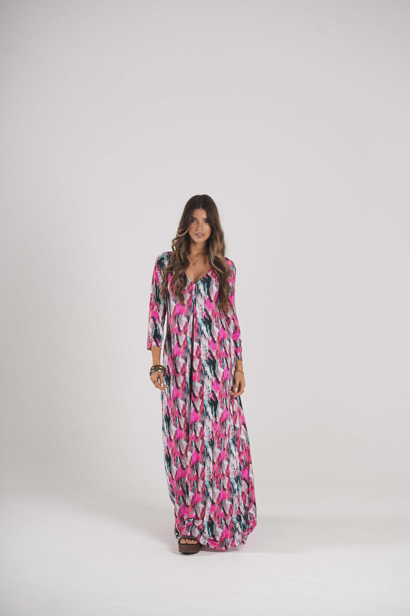 Long jumpsuit in printed knit