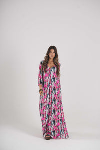 Long jumpsuit in printed knit