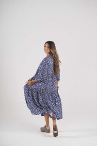 Long dress with polka dot print