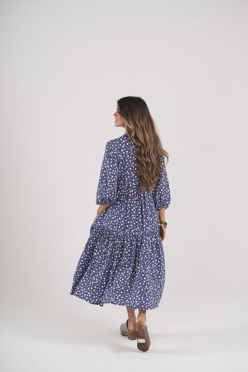 Long dress with polka dot print