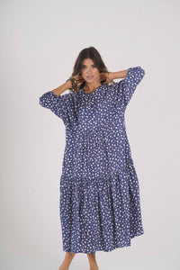 Long dress with polka dot print