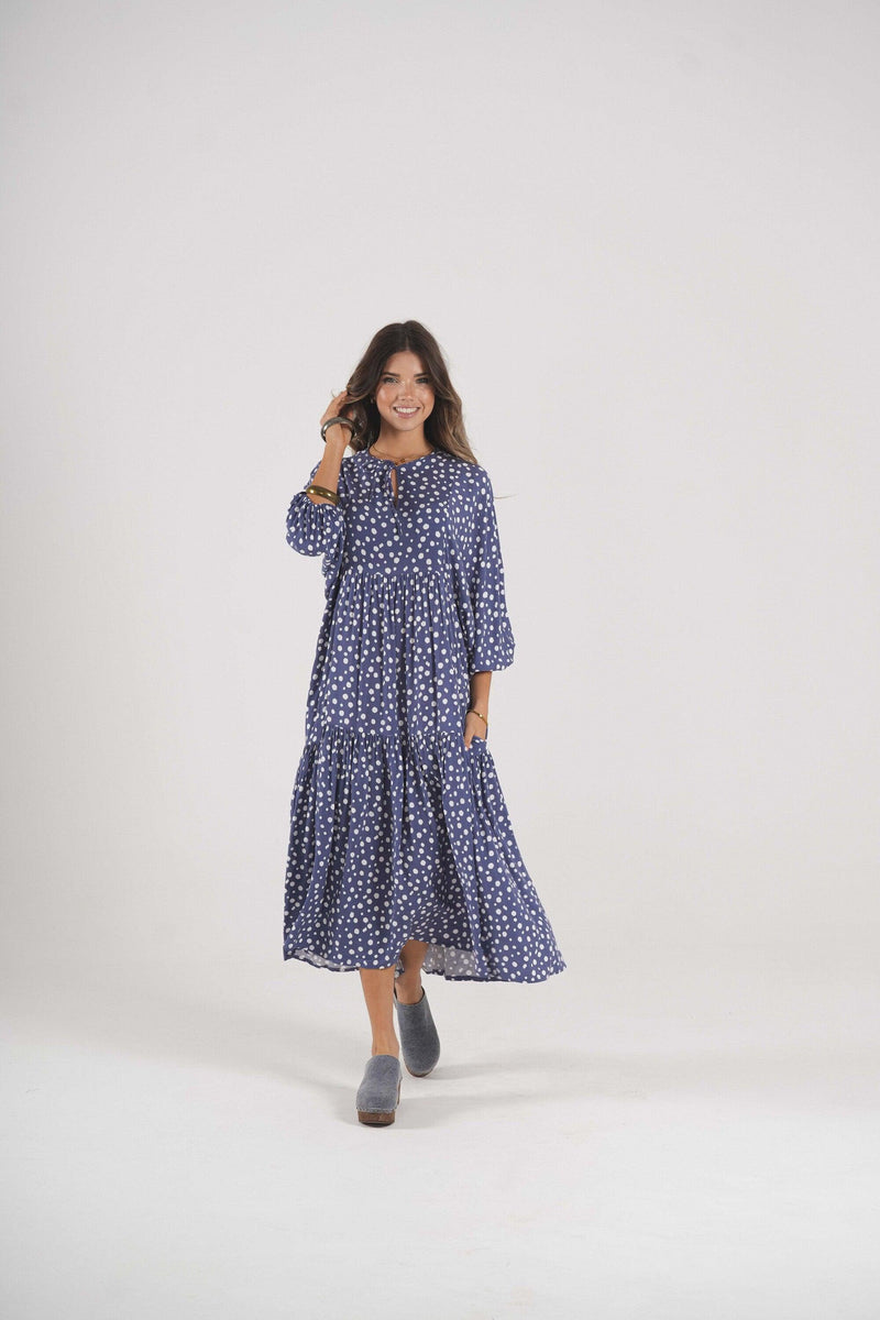 Long dress with polka dot print