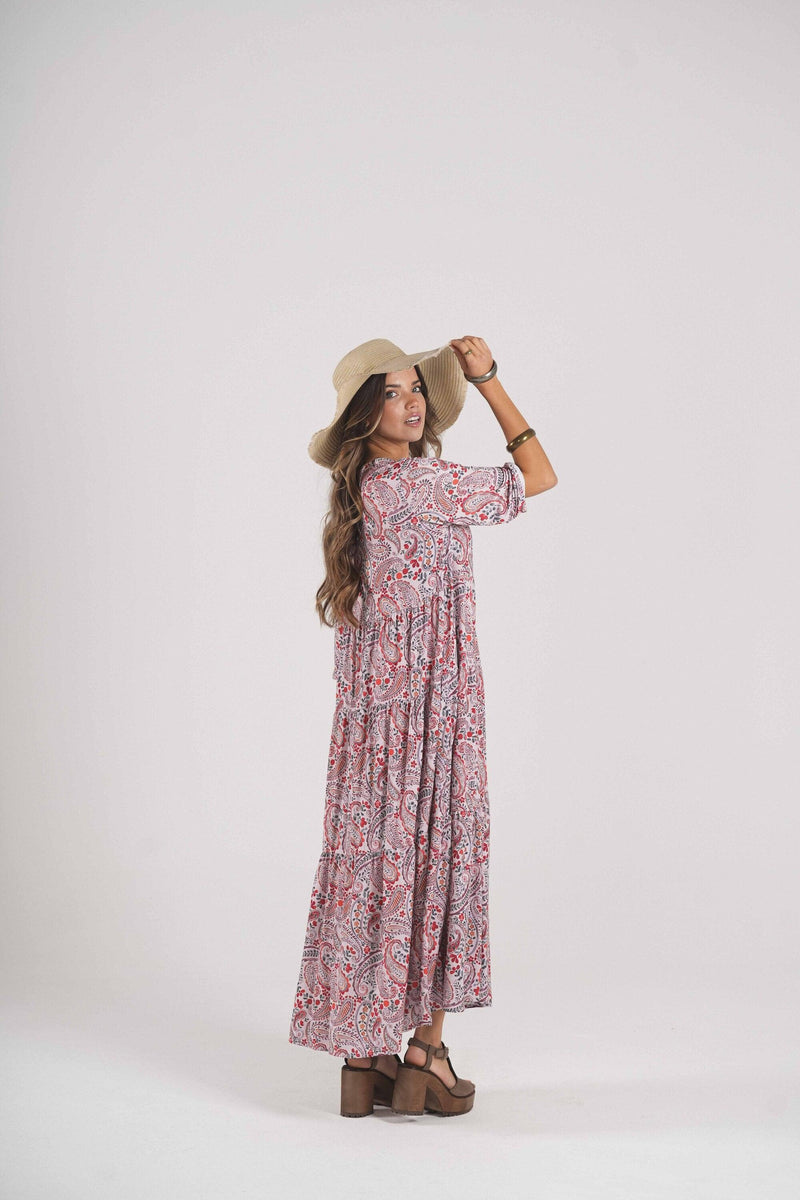 Long dress in printed knit