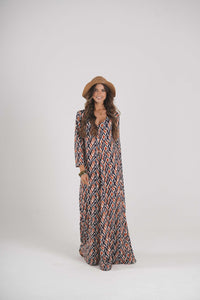 Long jumpsuit in printed knit