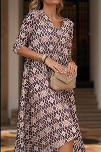 Long printed knit dress