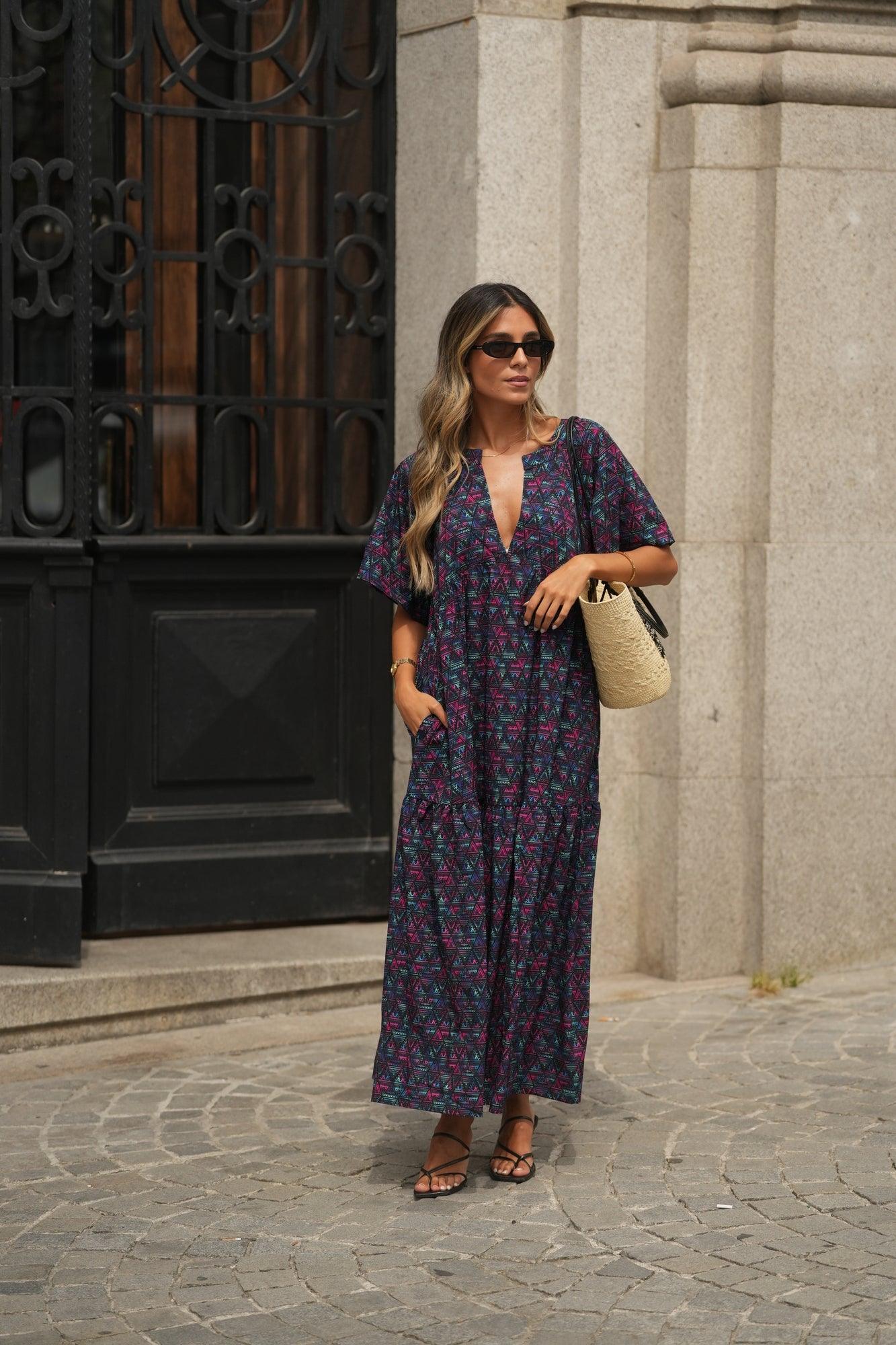 Vestido comprido estampado