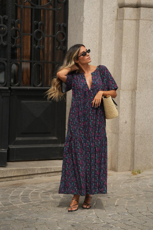 printed long dress