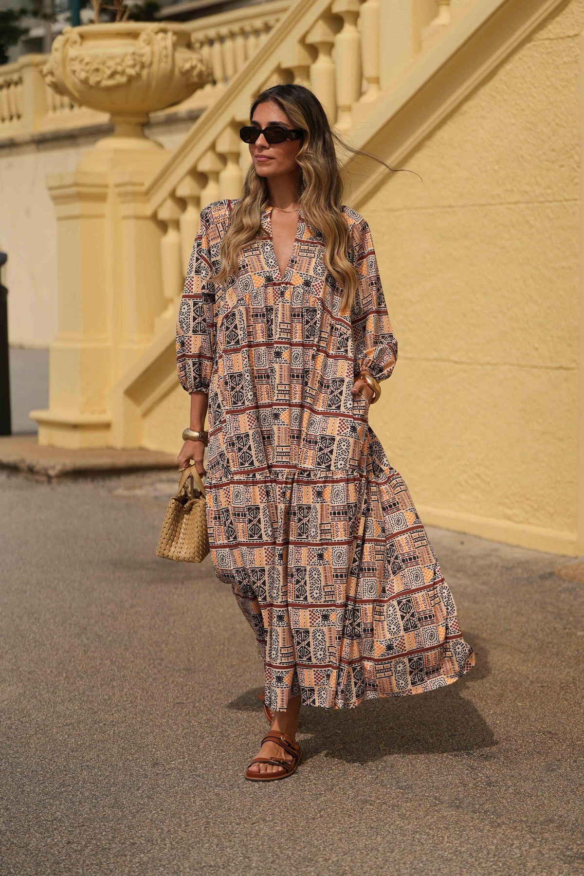 Long dress with ruffle