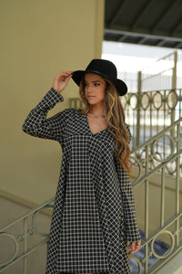 Asymmetrical plaid dress