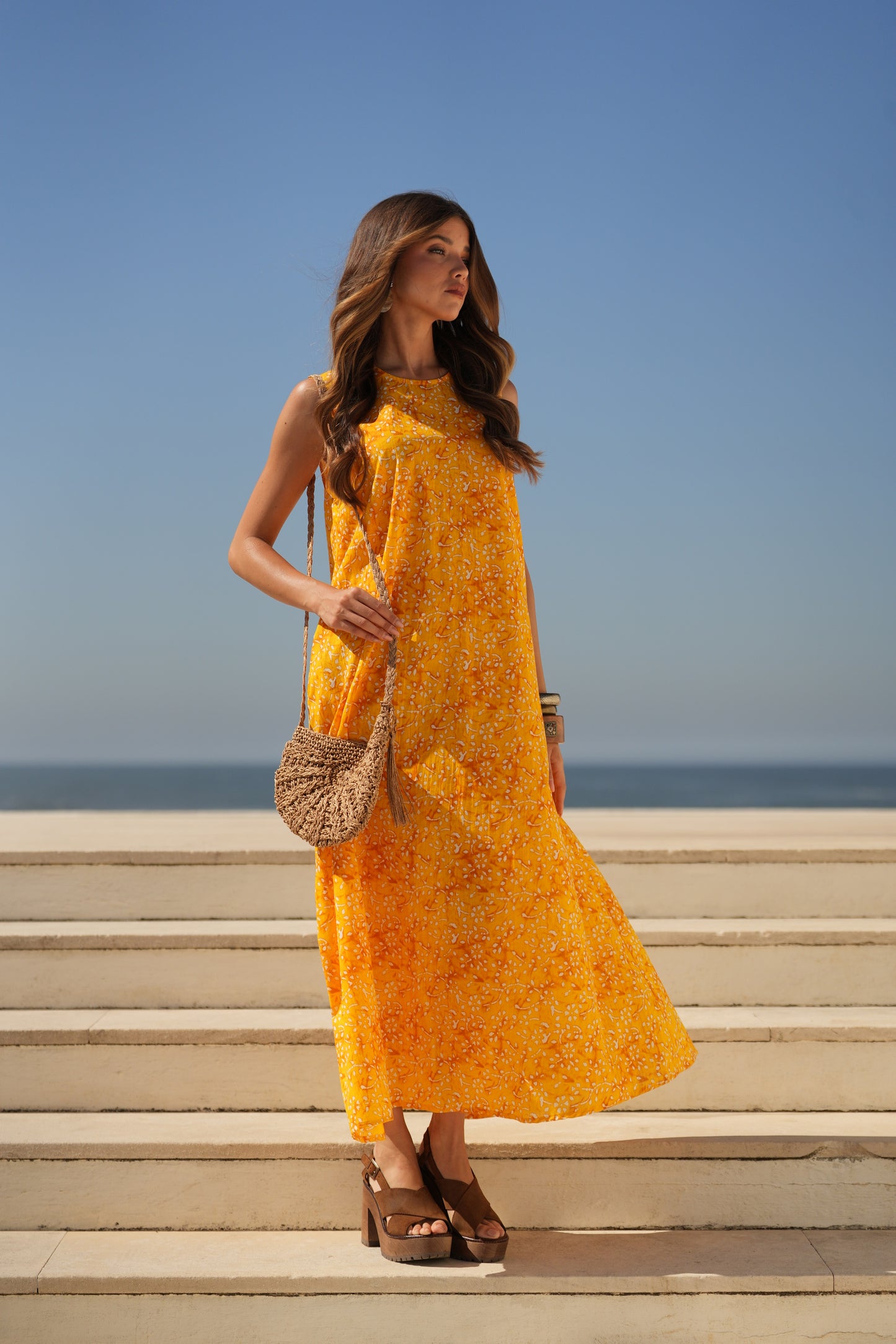 Vestido largo estampado