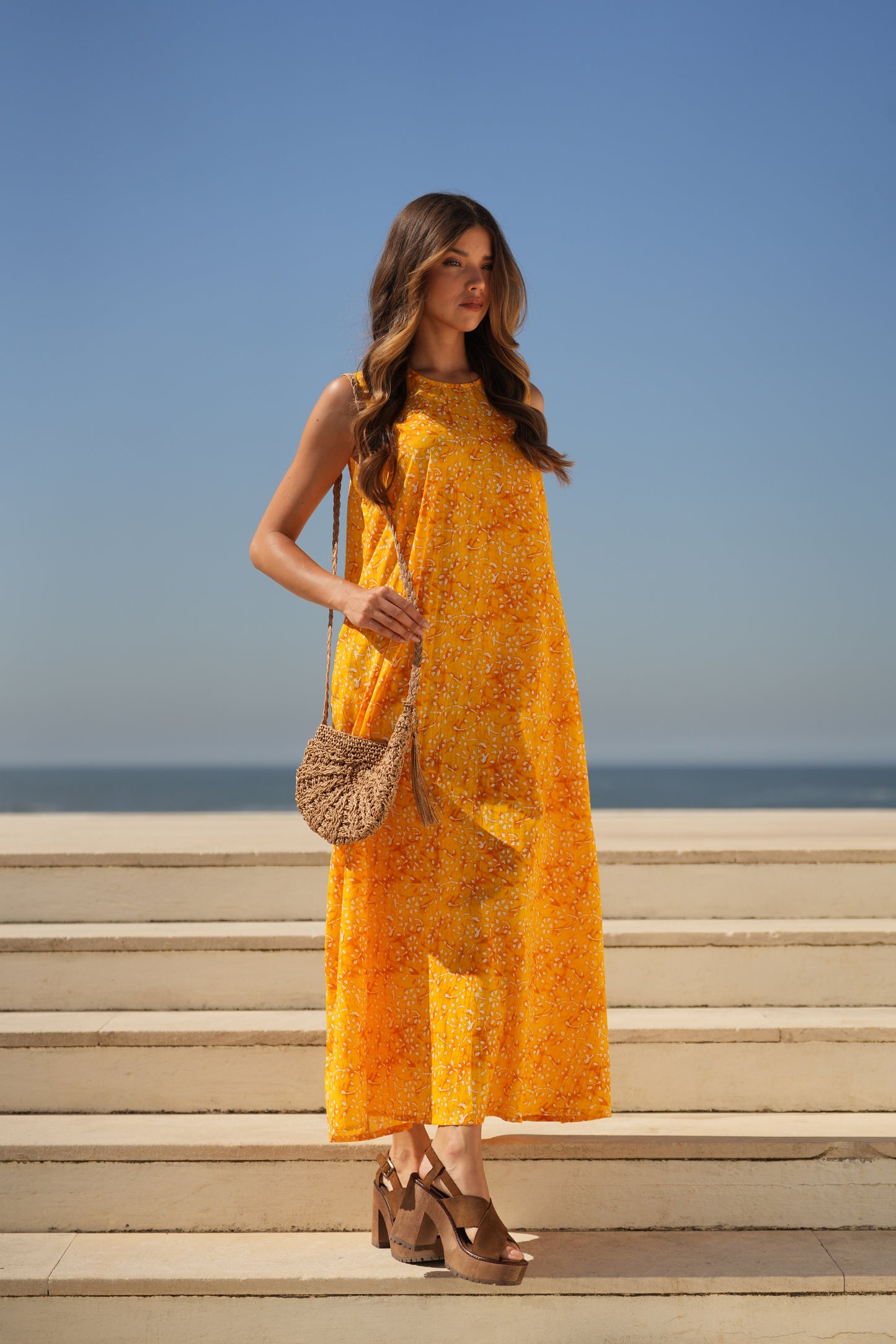 Vestido largo estampado