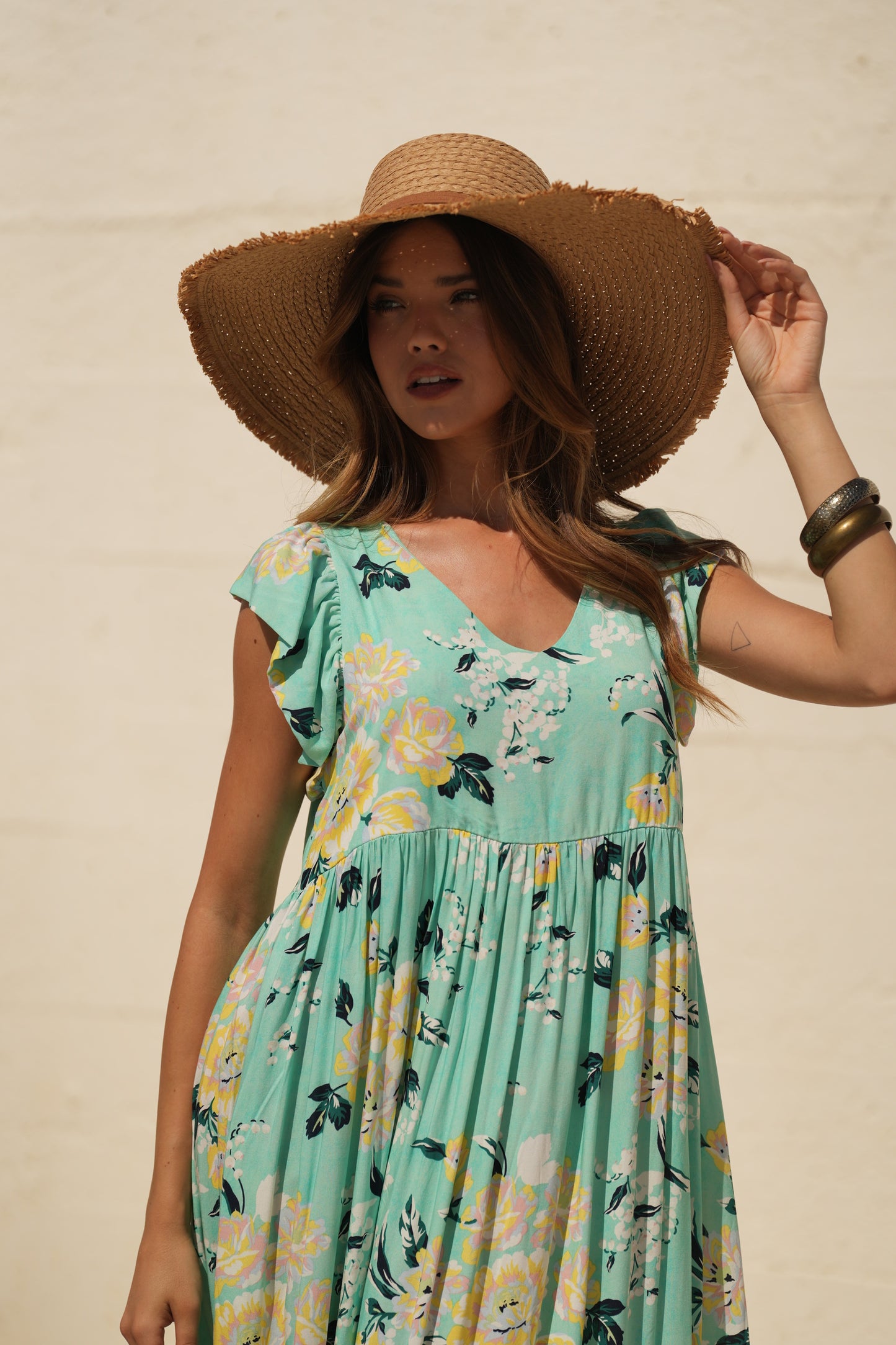 Vestido largo estampado