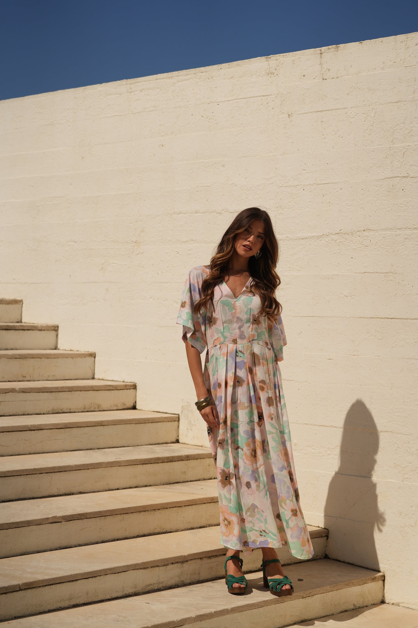 Vestido comprido estampado
