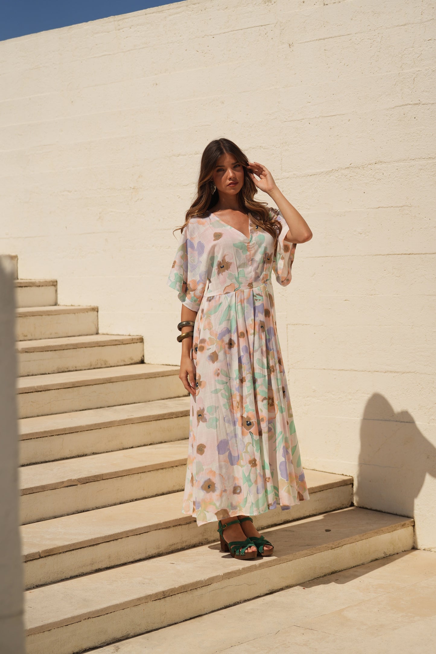 Vestido comprido estampado