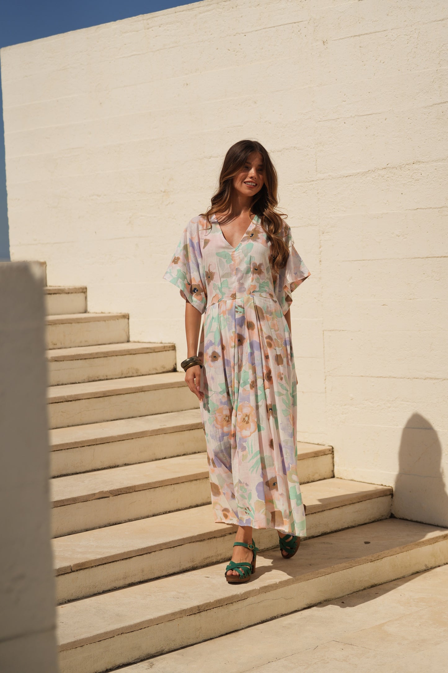 Vestido comprido estampado