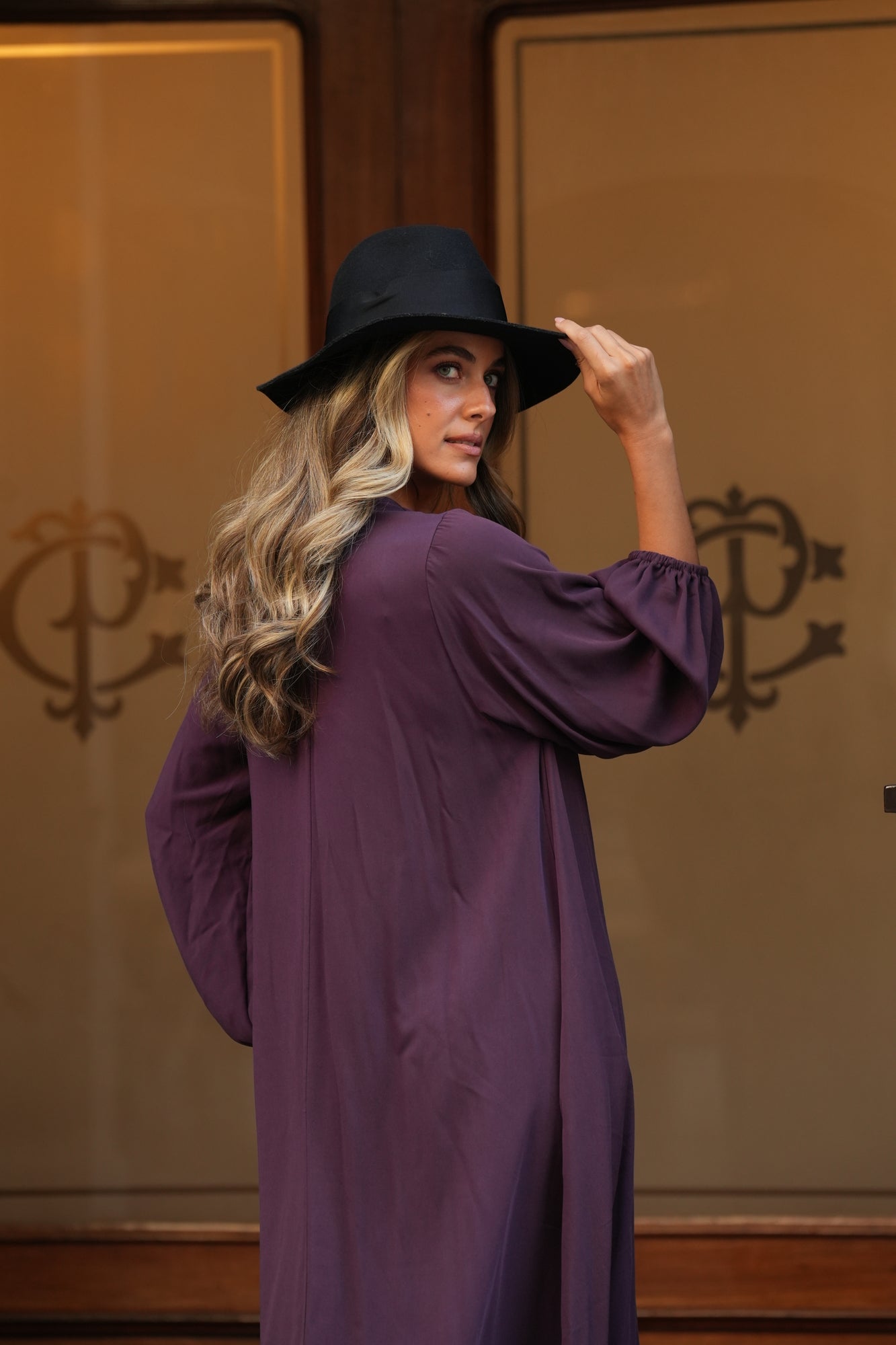 Vestido comprido em viscose bordeaux