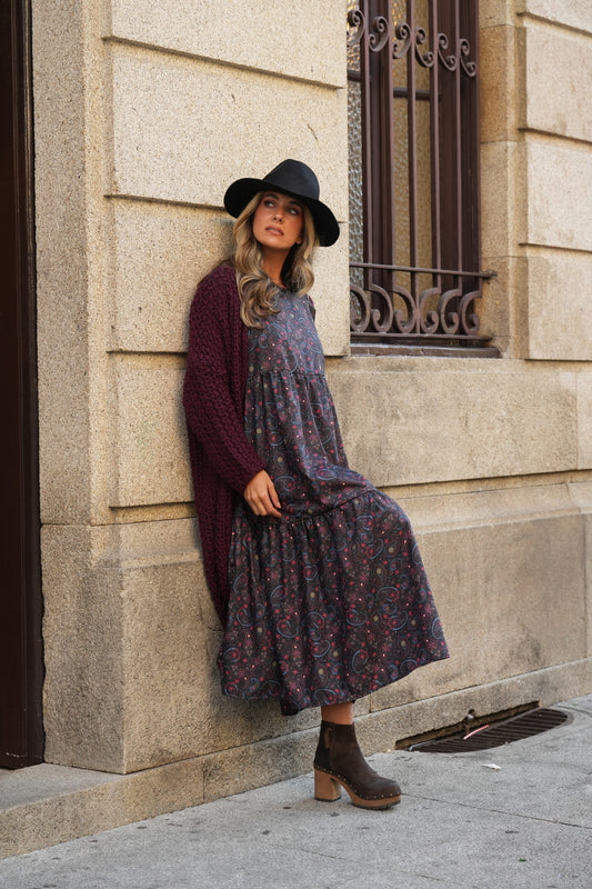 Vestido largo estampado