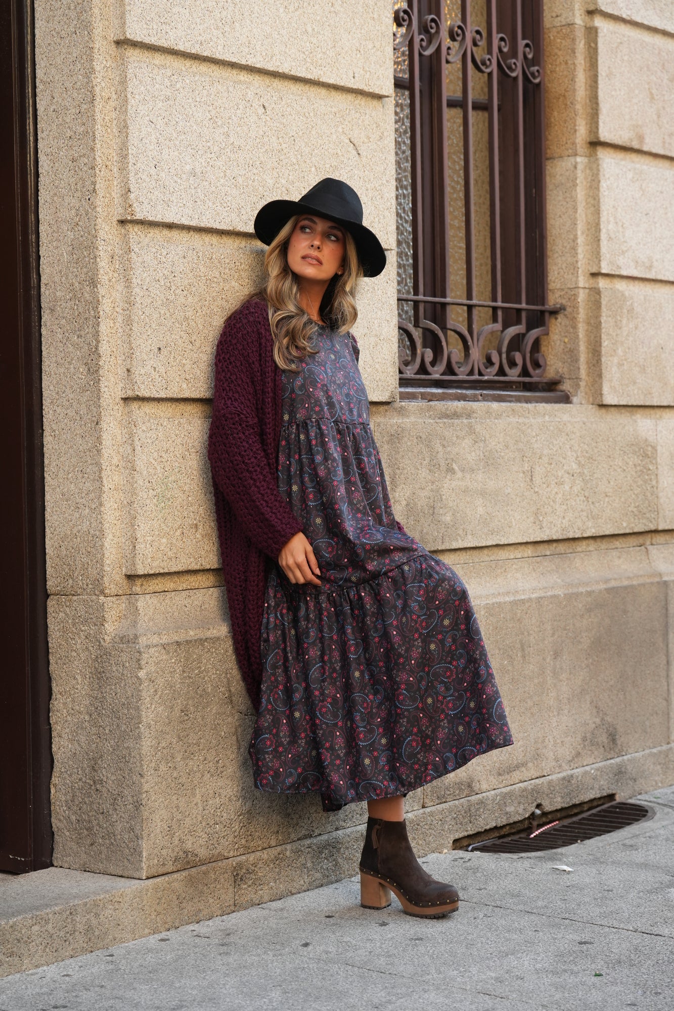 Vestido largo estampado