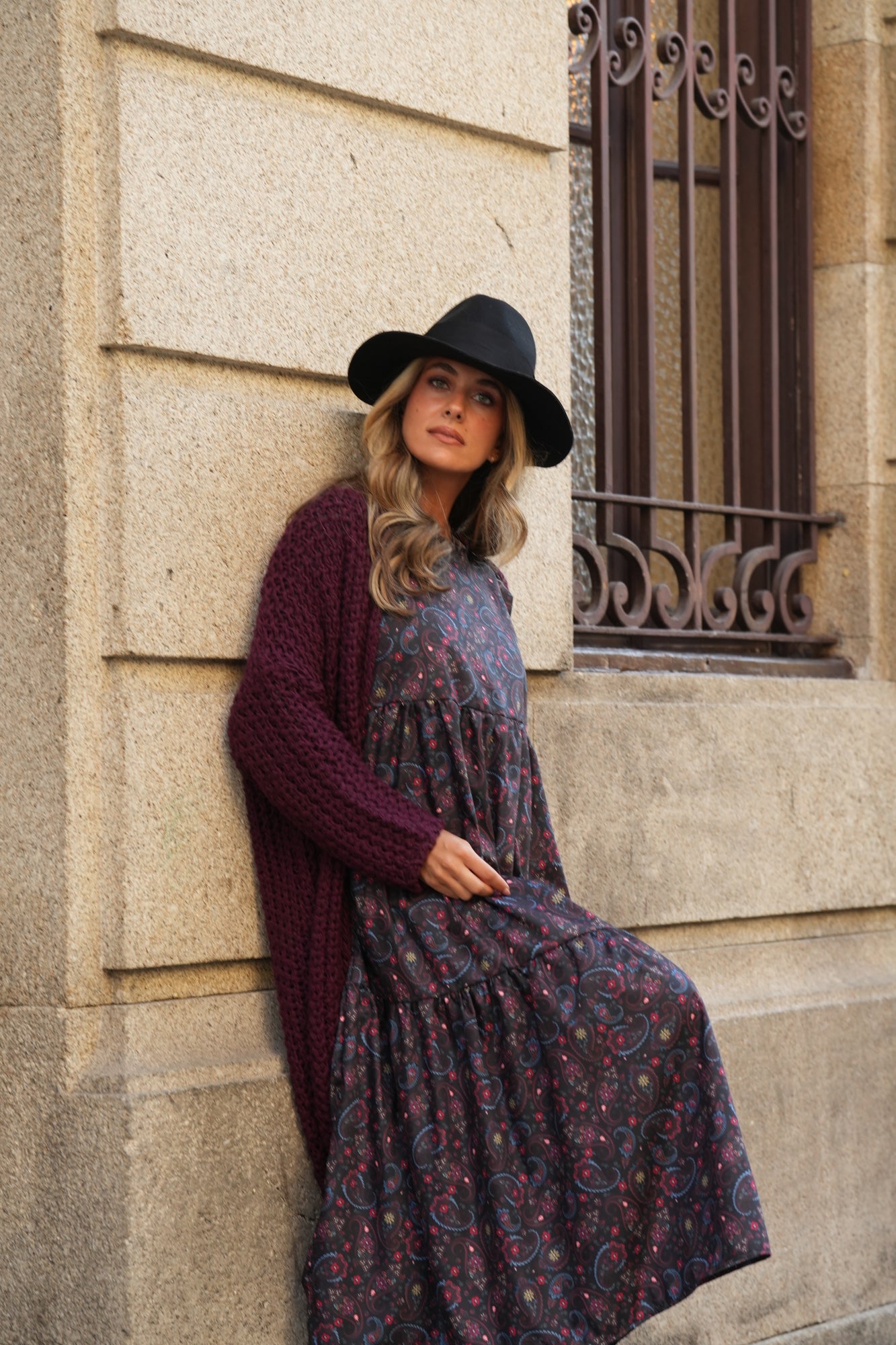 Vestido largo estampado