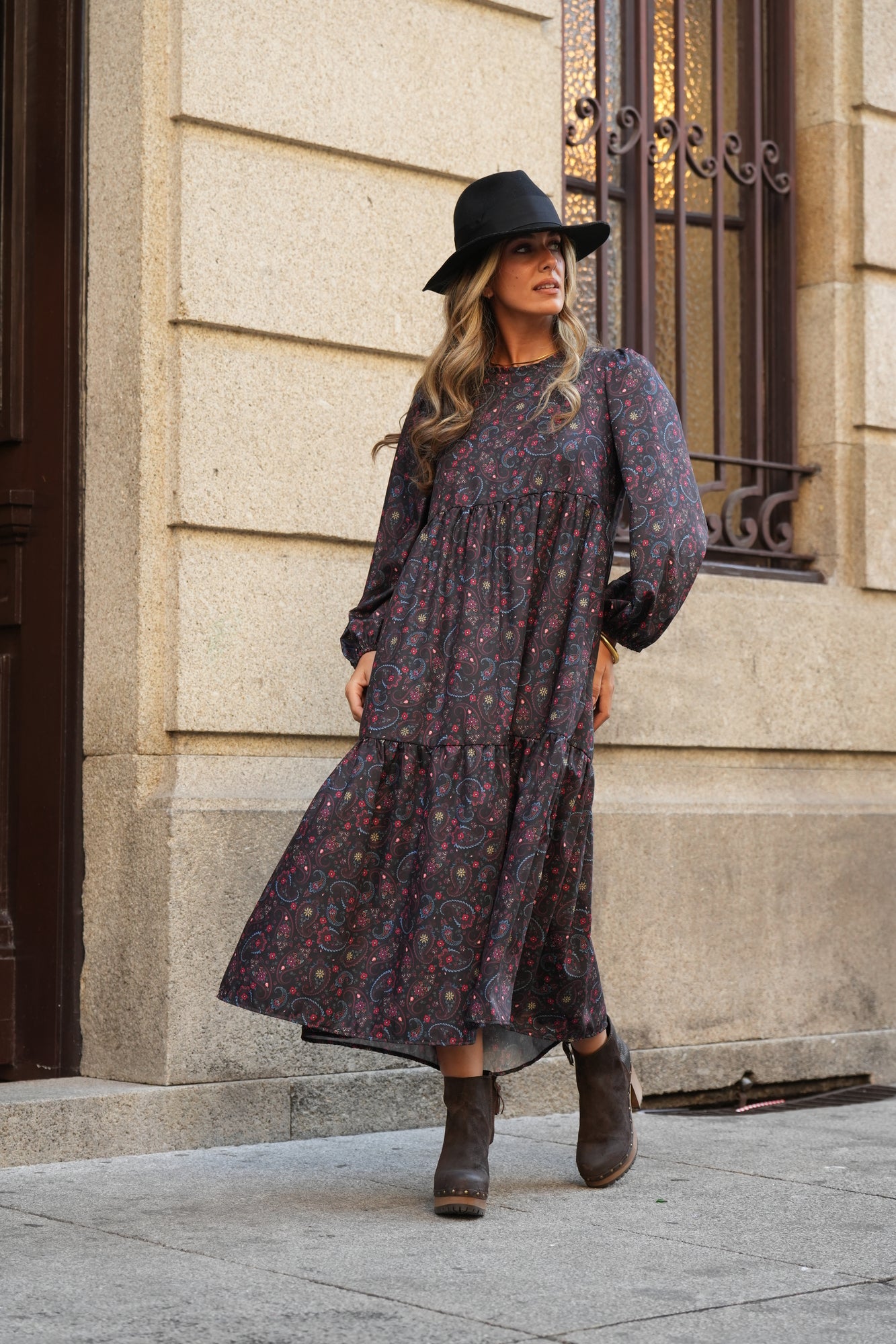 Vestido largo estampado