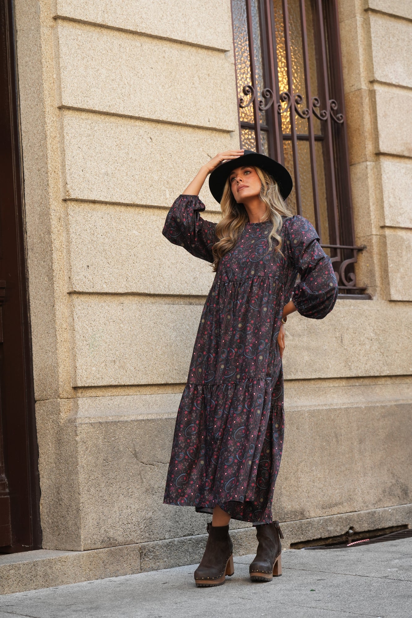 Vestido largo estampado