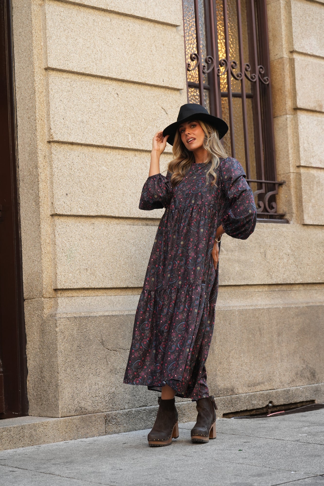 Vestido largo estampado