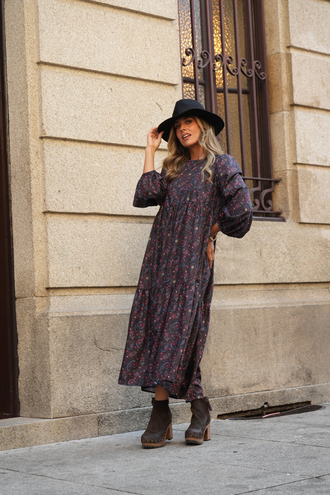 Vestido largo estampado