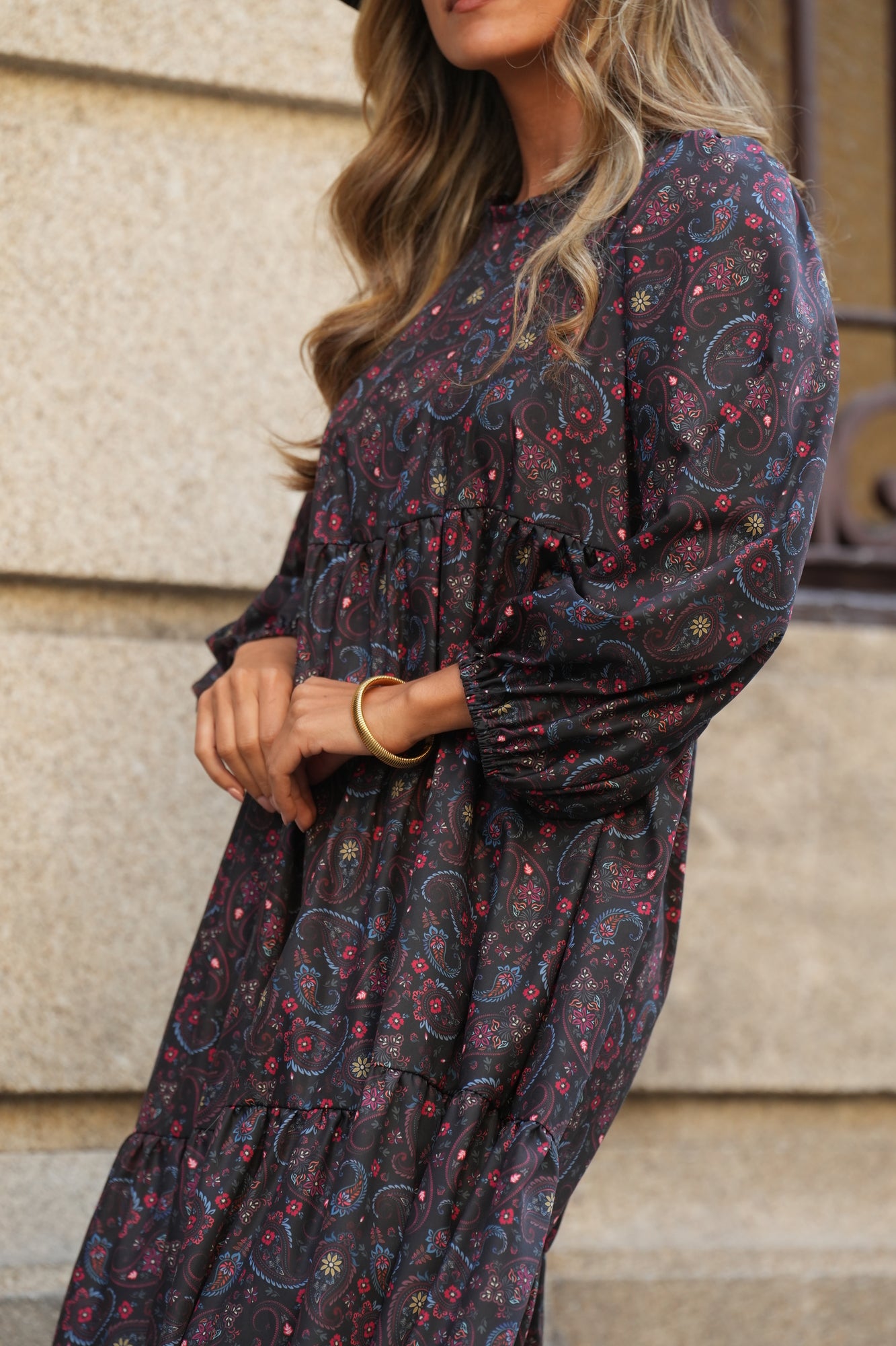 Vestido largo estampado